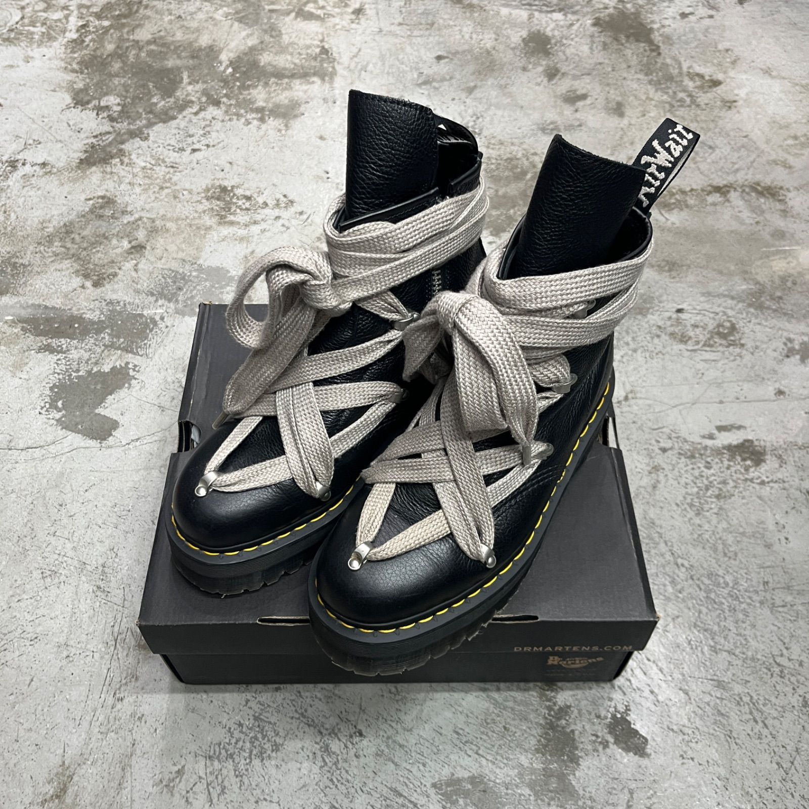 RICK OWENS × Dr.Martens UK5 EU38 レースブーツ Rick Owens Dr.Martens 1460 Quad Pent 8 Hole Boots ジャンボ
