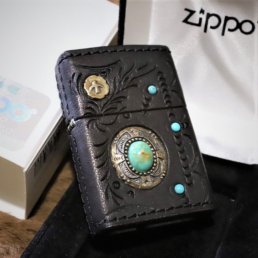 【人気急上昇】 ZIPPO インディアン革巻き
