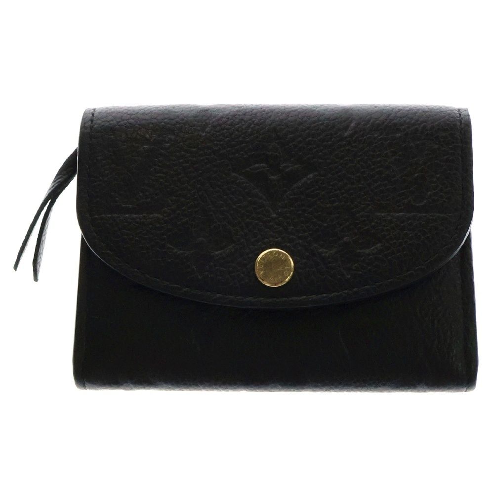 LOUIS VUITTON ルイヴィトン モノグラムアンプラント ポルトモネロザリ レザー コンパクトウォレット 2つ折り財布 ブラック M81455