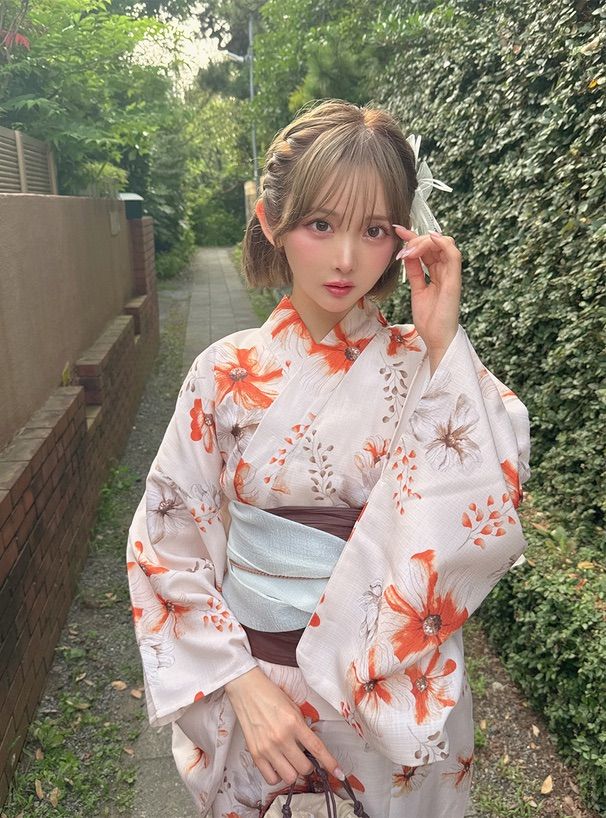 3点セット2Wayオーガンジー花柄セバレート浴衣 グレイルGRL 3点セット