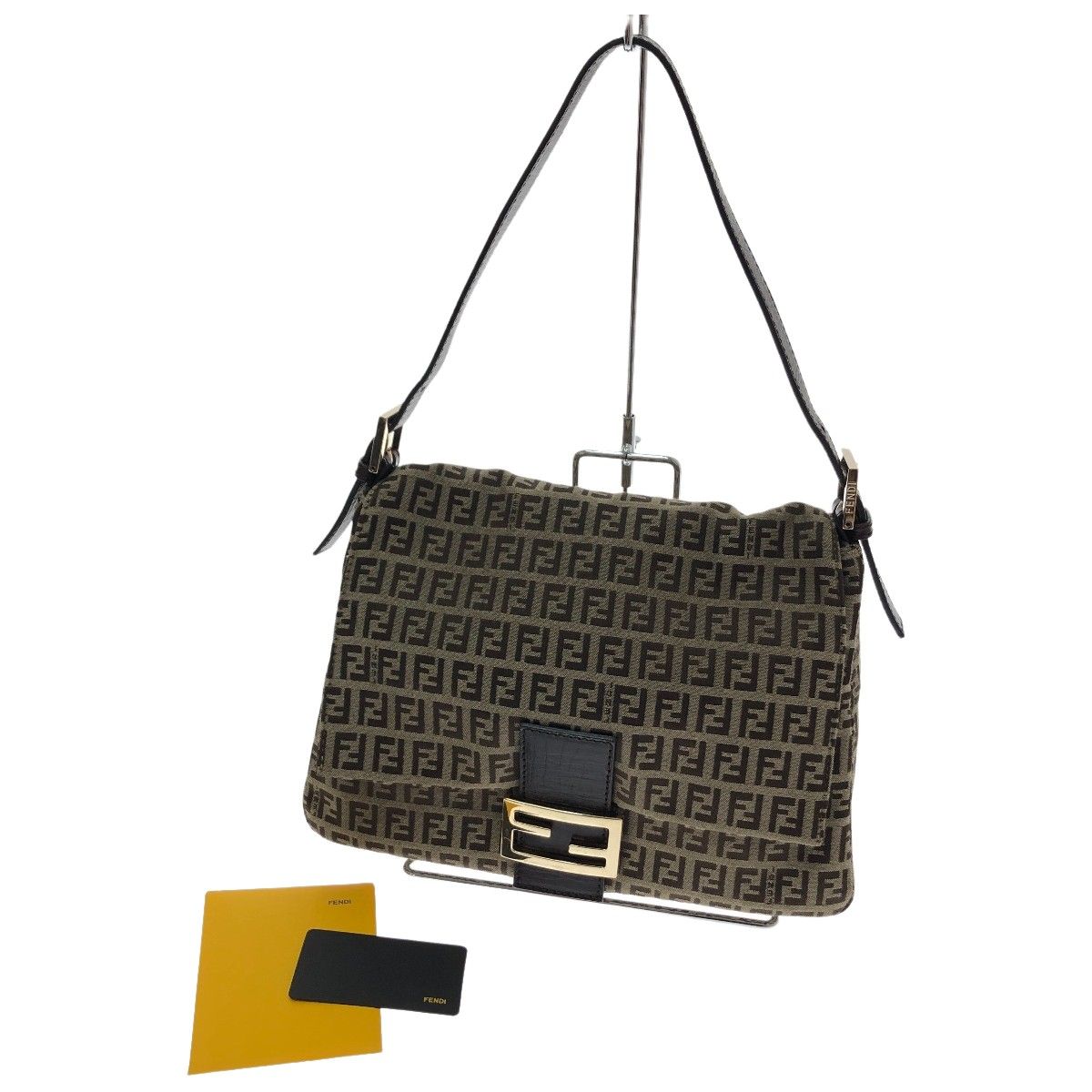 □□FENDI フェンディ ズッキーノ マンマバケット ワンショルダーバッグ 8BR001 ベージュ×ダークブラウン - メルカリ