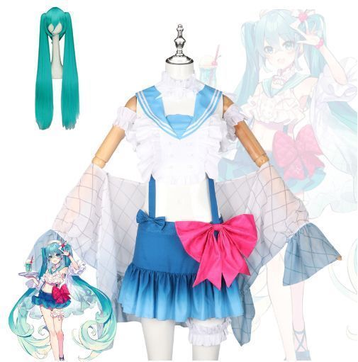 ウイッグ付き 初音 ミクHatsune Miku Mikuコスプレ衣装 変装 仮装 人気 快クリスマス イベント パーティー 文化祭 学園祭コスプレ衣装 ハロウィン クリスマス 変装 仮装 舞台服 演出服 大人 子供