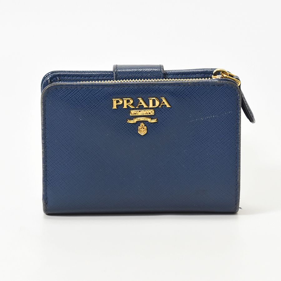 Bランク】PRADA プラダ 二つ折り財布 ウォレット L字ファスナー 