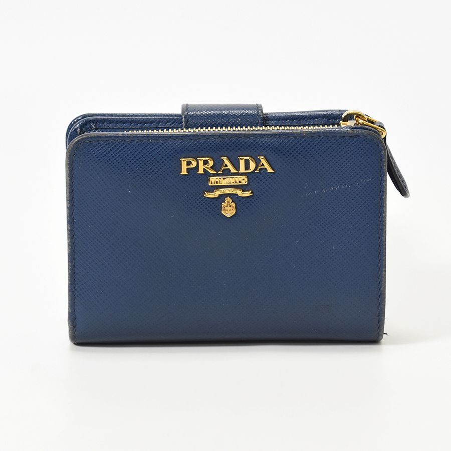 Bランク】PRADA プラダ 二つ折り財布 ウォレット L字ファスナー