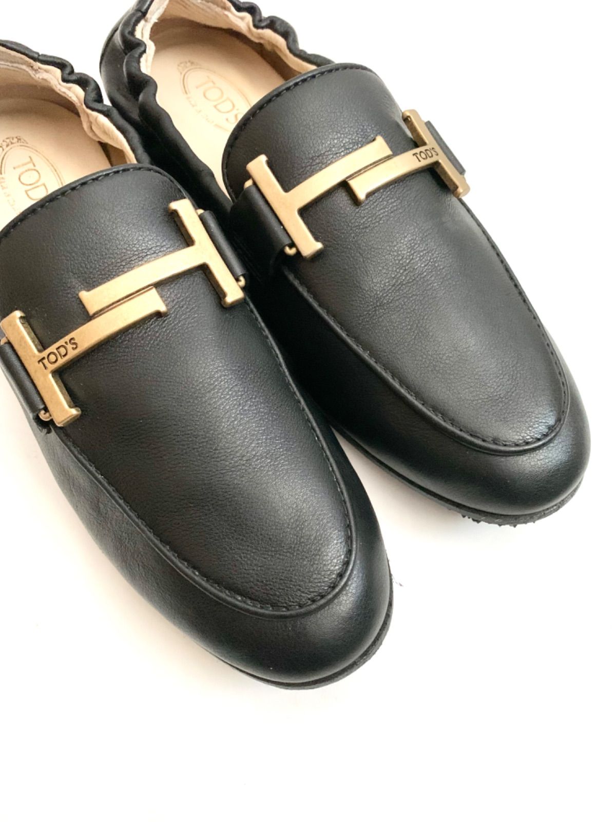 TOD'S トッズ モカシン ダブルT 美品】トッズ ダブルT レザーモカシン