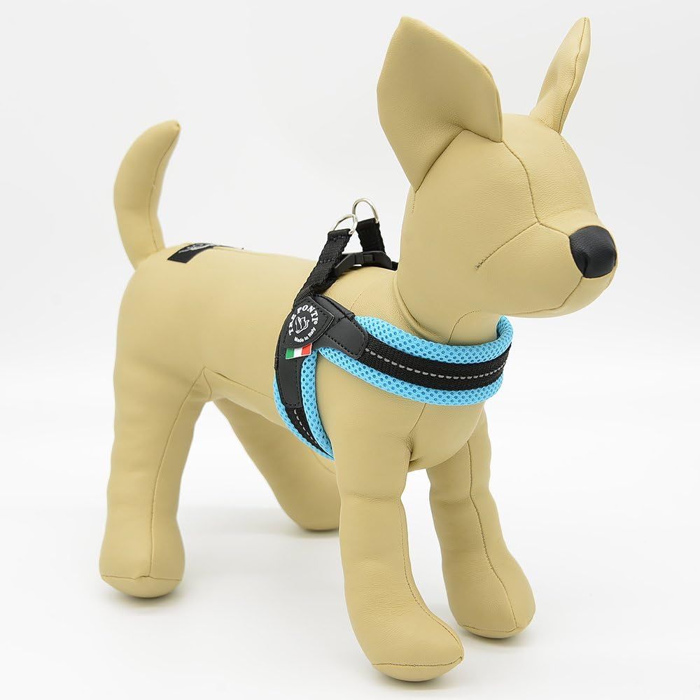 TRE PONTI トレポンティ Fibbia Soft Mesh Pastel フィッビア ソフトメッシュ パステル ハーネス 犬用 小型犬用 サイズ調節不可 サイズ3.5 シーブルー
