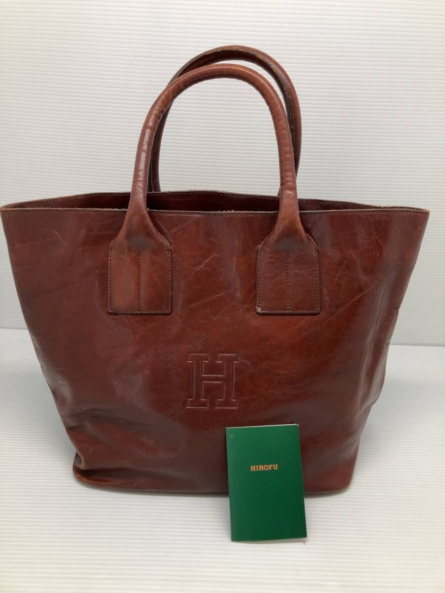 ☆ HIROFU ヒロフ レザー トートバッグ ブラウン 通年 公式】HIROFU