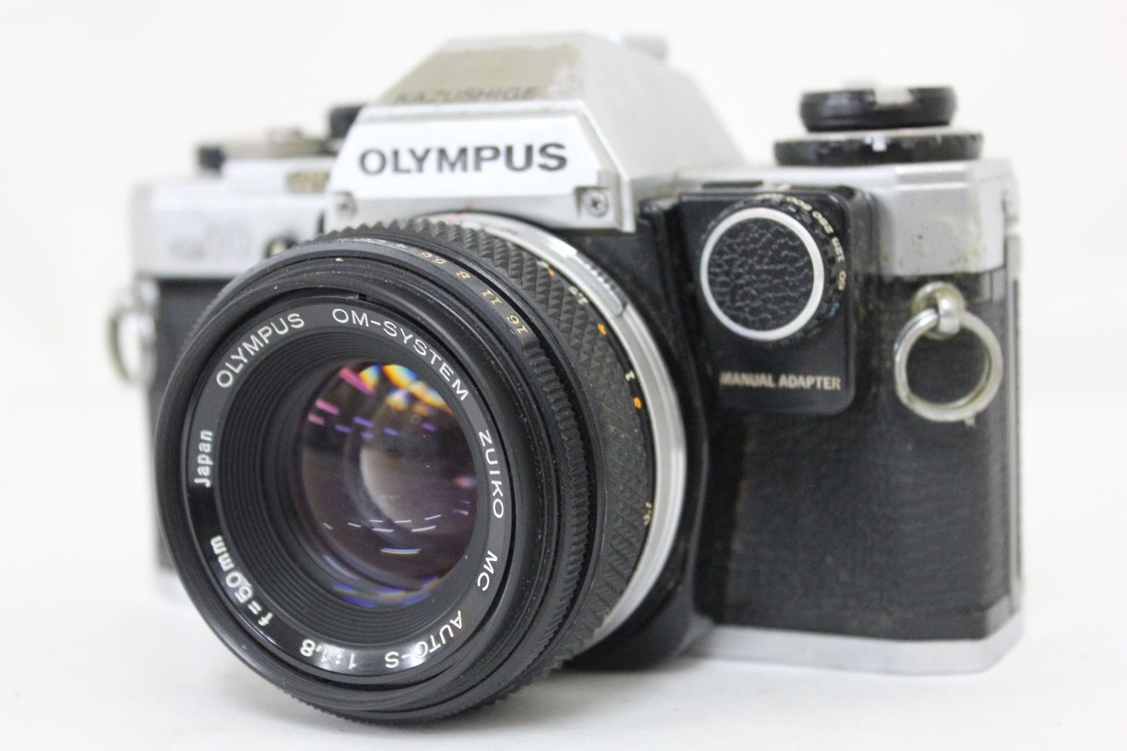 品 オリンパス Olympus OM10 Zuiko MC Auto-s 50mm F1.8 マニュアルアダプター付き ボディレンズセット e1694