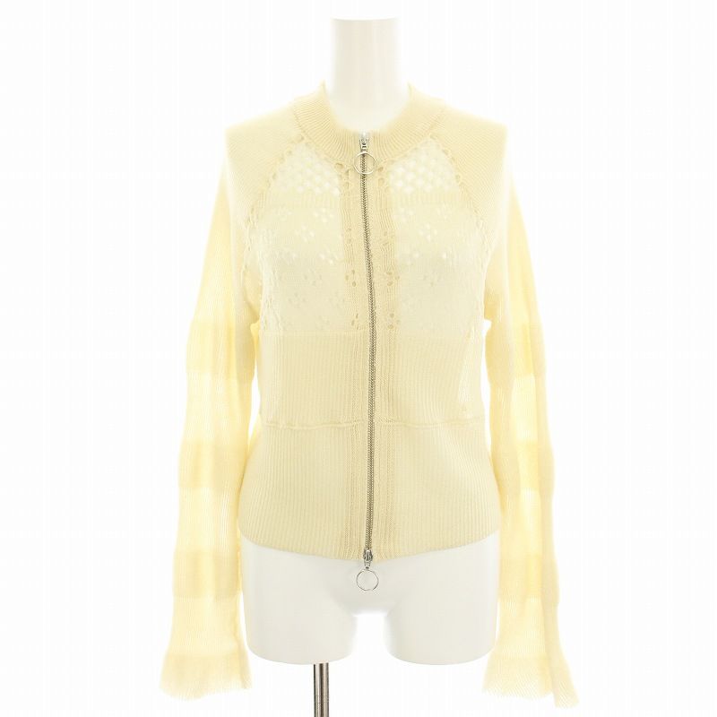 ファーファー furfur 25SS バルキージップカーディガン レース シアー 長袖 F アイボリー RWNT251114 /HN レディース ファーファー furfur 25SS バルキージップカーディガン レース