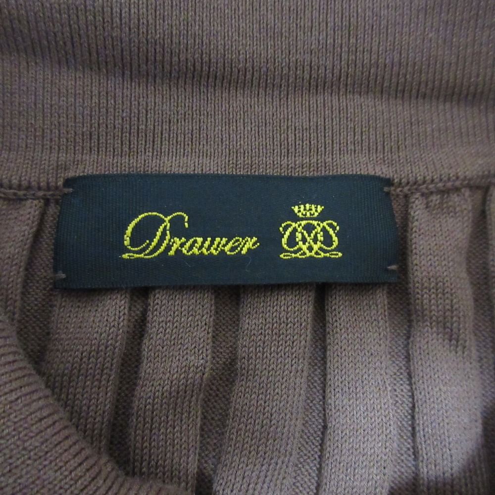 良品 Drawer ドゥロワー コットン リブ編み ショートスリーブ ニットポロシャツ ブラウン レディース 古着 中古 USED 良品 Drawer ドゥロワー コットン リブ編み ショートスリーブ ニット