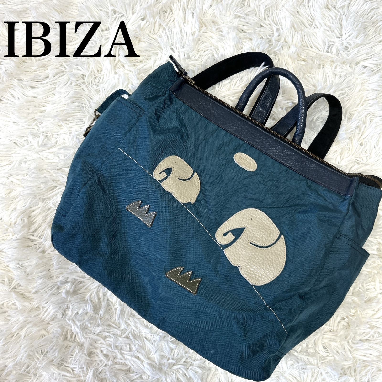 IBIZA イビザ ナイロン レザー リュック 象 ぞうさん 可愛い レトロ 