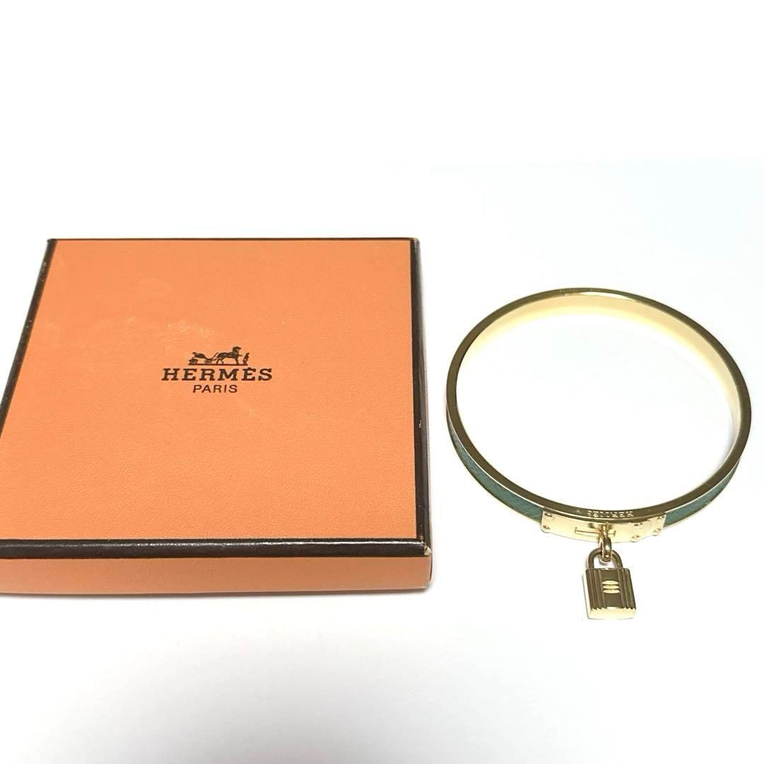美品 HERMES エルメス ケリーバングル ブレスレット グリーン ゴールド