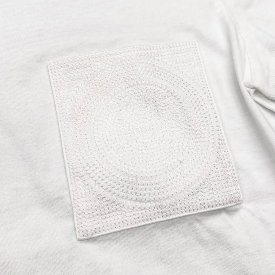 エルメス 半袖Tシャツ Hロゴ刺繍ポケット 3E4620DL 36サイズ コットン ホワイト HERMES HERMES エルメス Tシャツ 3E4620DL ネイビー コットン Hロゴ刺繍
