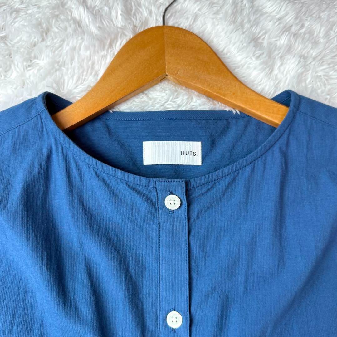 HUIS. 遠州織物 ハウス コードレーンストライプワンピース シャツ