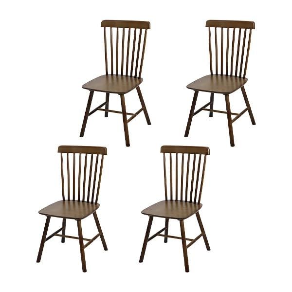 ダイニングチェア ウィンザーチェア ラバーウッド 4脚セット 耐荷重約