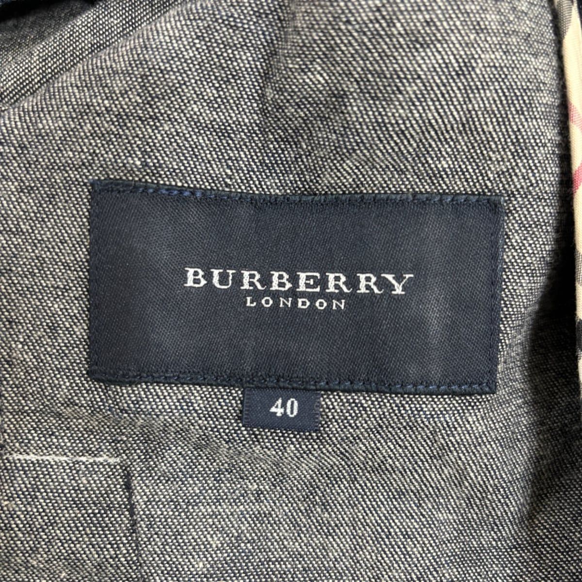 Burberry LONDON(バーバリーロンドン) ブルゾン サイズ40 L レディース美品  - ダークネイビー 長袖/デニム/ジップアップ/春/秋