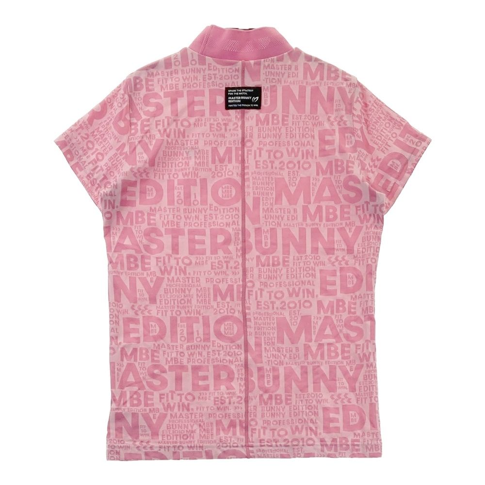 サイズ 0 MASTER BUNNY EDITION マスターバニーエディション モデル ハイネック 半袖Tシャツ ロゴ柄 ピンク系 240101471864 ゴルフウェア レディース ストスト