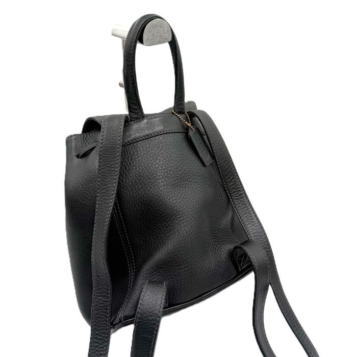 【美品】COACH レザーミニ巾着　リュック 極美品☆ コーチ レザー 巾着 リュック デイパック 鞄 黒