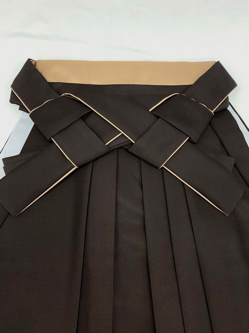 女袴 行燈袴 バイカラー ポリエステル 紐下95cm