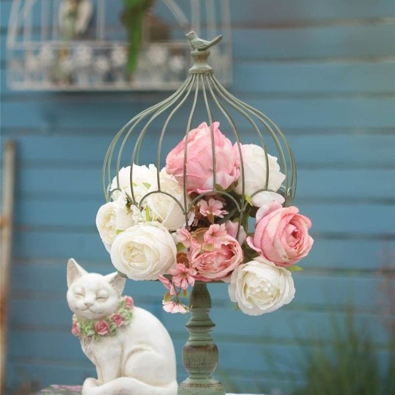 フラワースタンド 鉄製 鳥かご ガーデニング 庭 ヴィンテージ調