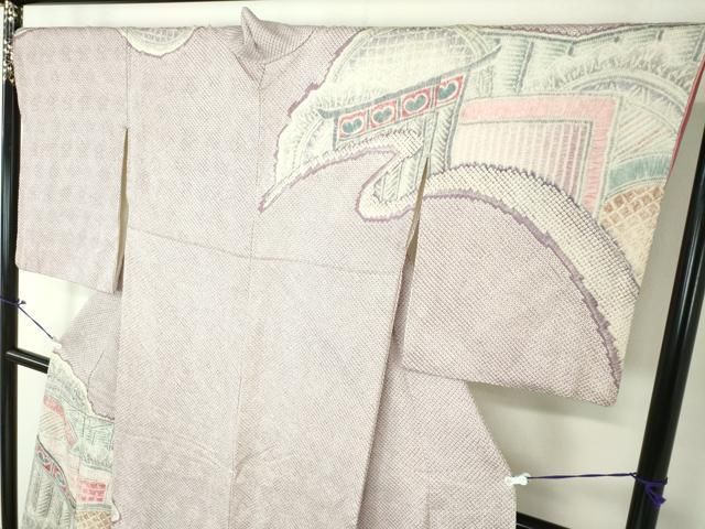 平和屋着物○名門 藤娘きぬたや・総絞り 訪問着 霞風景 正絹 逸品  