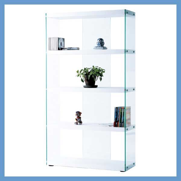 ディスプレイグラスシェルフ ４段 W83×D31.5×H149cm No.624 ホワイト