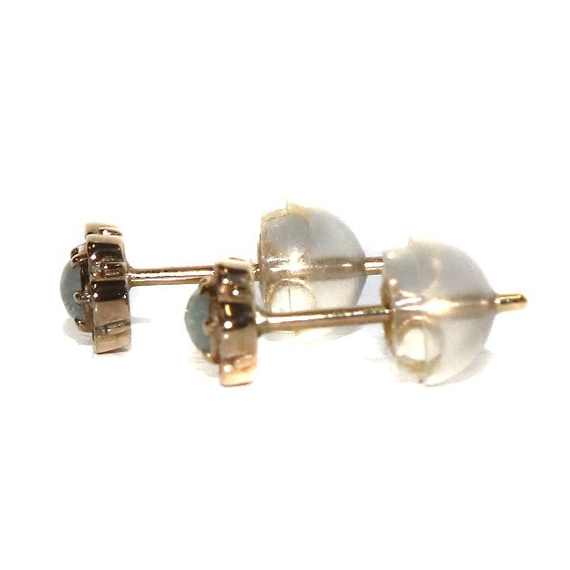 ノジェス NOJESS K10アクアマリンピアス 両耳 花 フラワー 10金