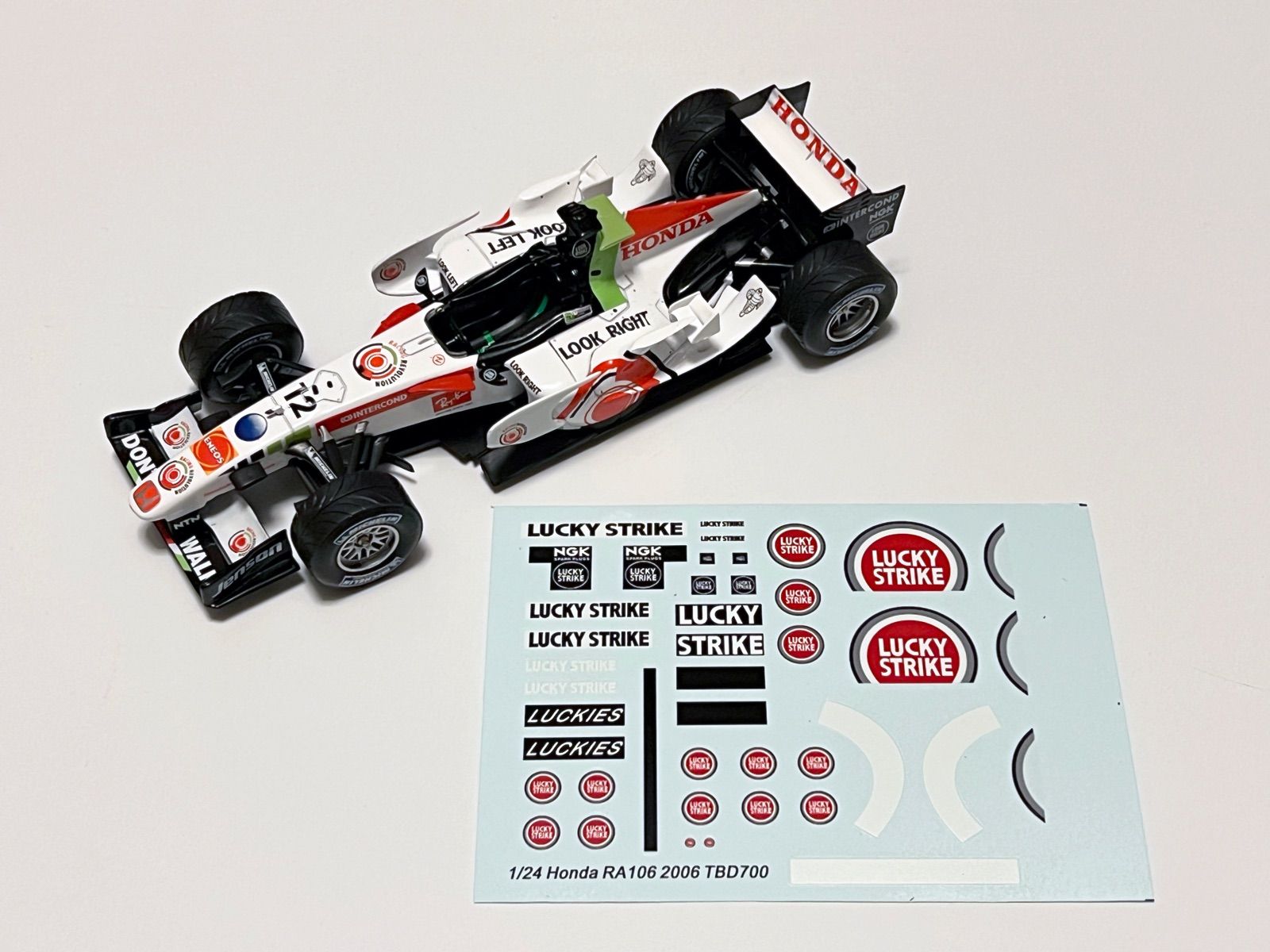 デアゴスティーニF1ミニカー対応 1/24 ホンダ RA106 ラッキー 