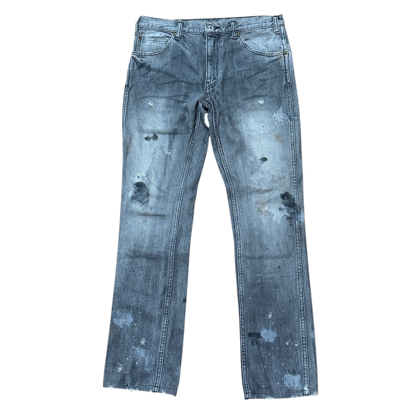 Ordinary Fits P-20 日本製 クラッシュ＆ペイント テーパードデニム 