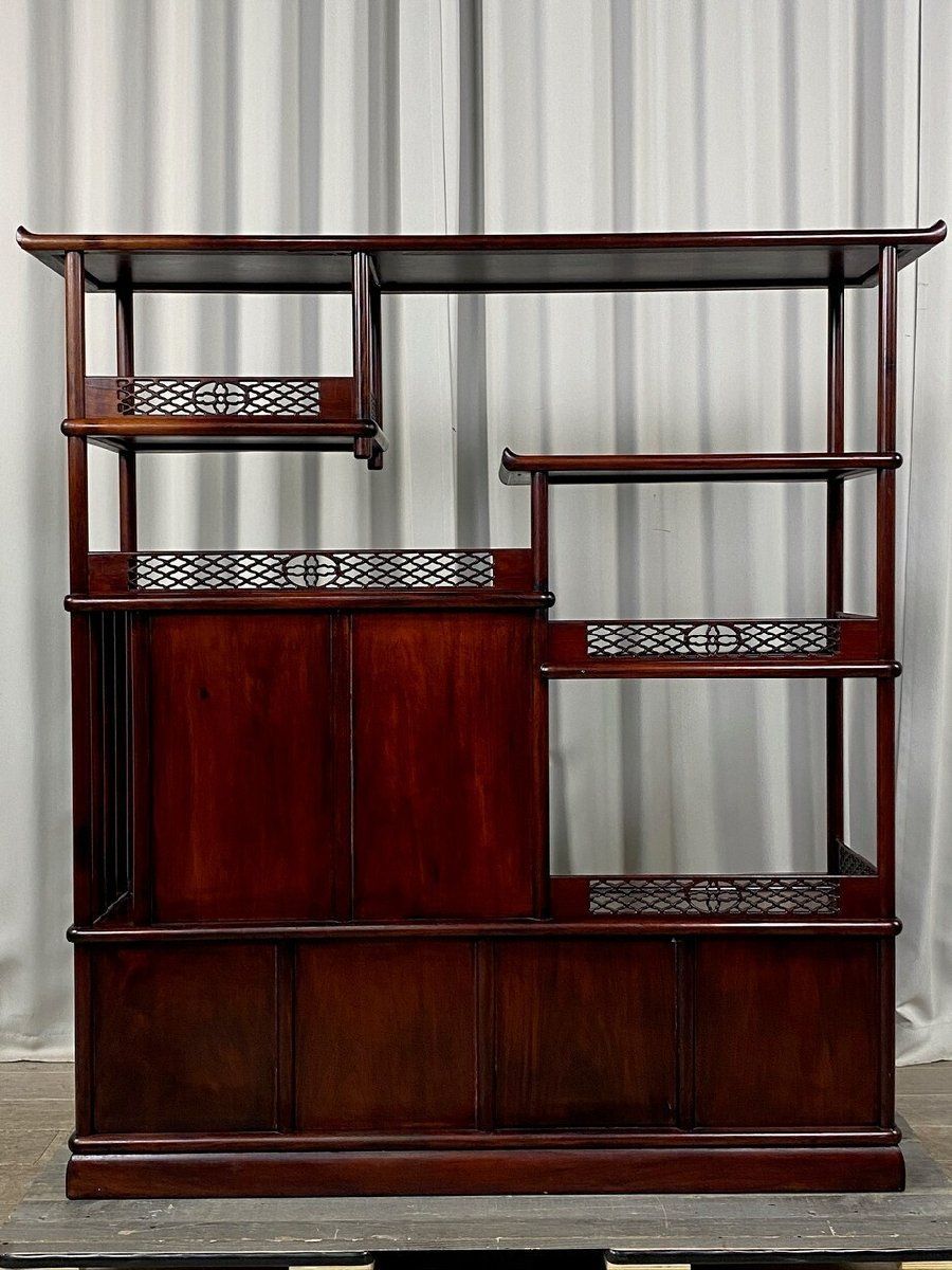 GT76 唐木家具 花梨材 総無垢 飾り棚 違い棚 茶棚 茶 タンス