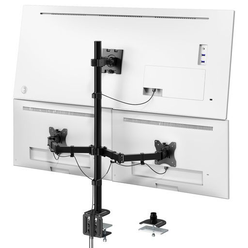 WORLDLIFTPCモニターアーム3画面17~49インチ対応液晶ディスプレイアームロングポール81.4cm耐荷重20kgVESA規格対応