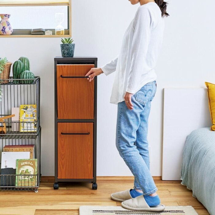 セトクラフト TRASH DOUBLE ダストボックス ダークウッド S23-0593