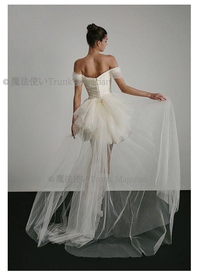 ウェディングドレス オフショルダー サテン 結婚式 CCVZ1026P252