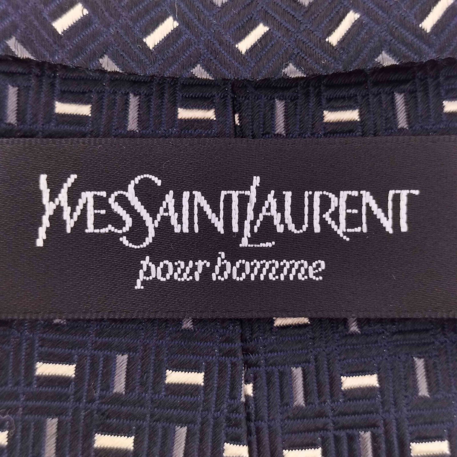 2866 【極美品】 イヴ・サンローランプールオム ネクタイ 総柄 イブサンローランプールオム Yves Saint Laurent Pour Homme 総