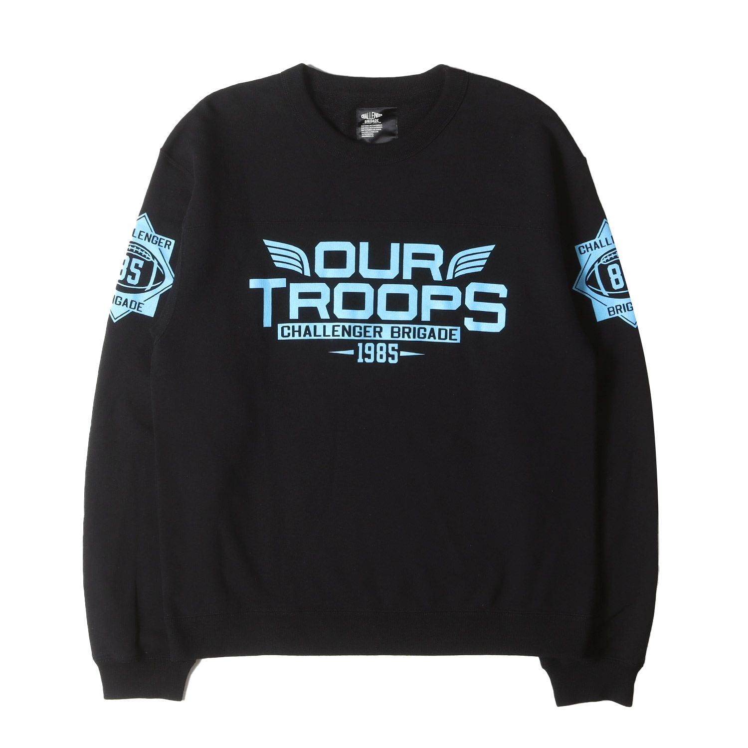 美品 CHALLENGER チャレンジャー スウェット サイズ:M 21AW グラフィックプリント ホッケー スウェットシャツ TROOPS SWEAT ブラック 黒 トップス トレーナー クルーネック【メンズ】