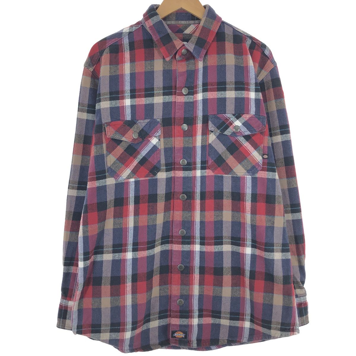 古着 ディッキーズ Dickies 長袖 ヘビーネルチェックシャツ メンズXL/eaa440372