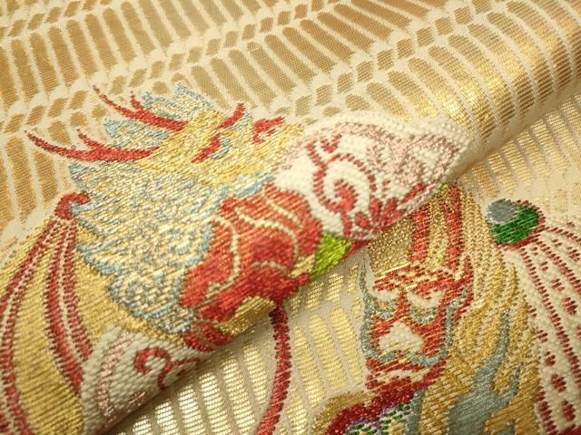 平和屋着物○六通柄 本袋帯 桃山華宵文 金糸 正絹 逸品 CAAR7942hy