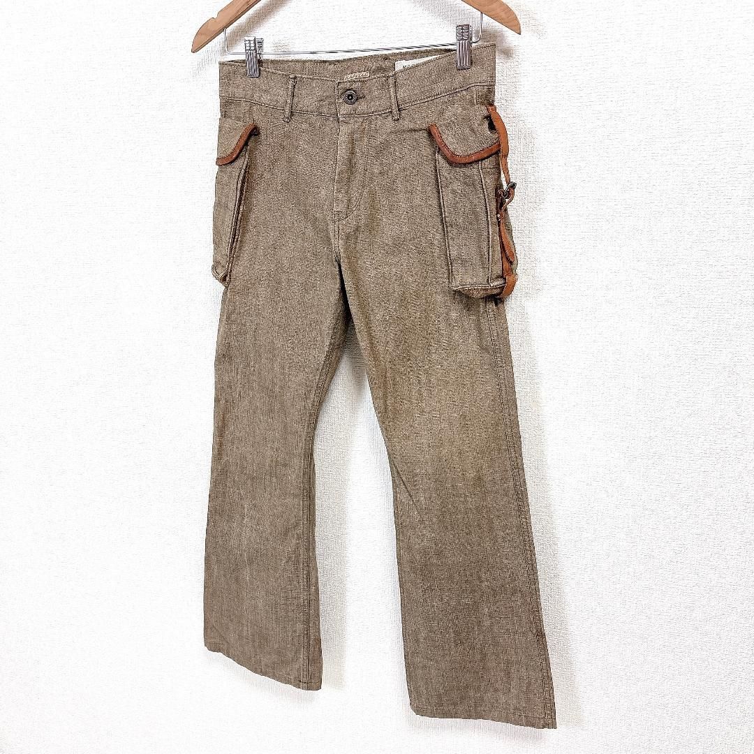 KAPITAL 四国山城工場産 レザーポケットパンツ 牛革 0 ブラウン WWW_MORNINGWALKER_COM