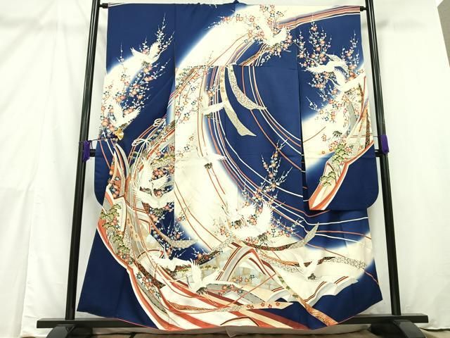 専用ページ振袖 正絹 豪華絢爛 金箔 バラに刺繍 金彩 銀彩 着物 U-1103 最高級古典柄振袖 関芳/最高級金駒金彩刺繍友禅 白/金 桜柄