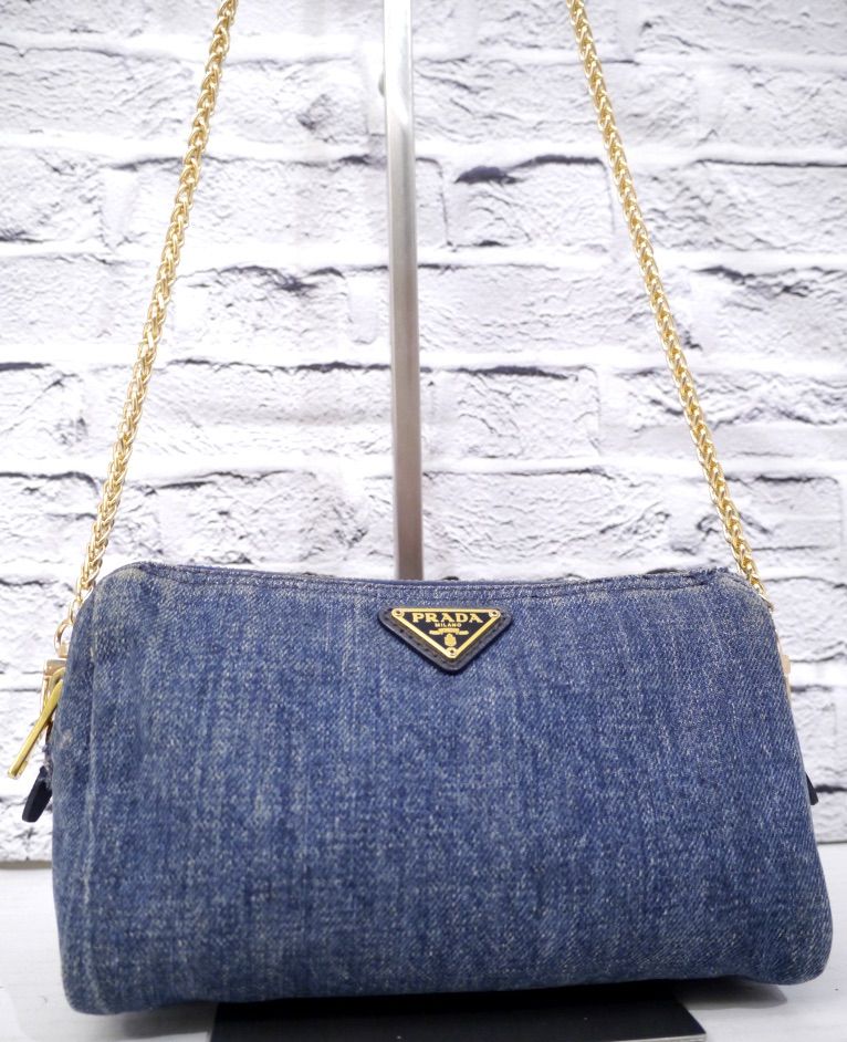 美品 ◇ PRADA プラダ CANAPA カナパ デニム クロスボディ