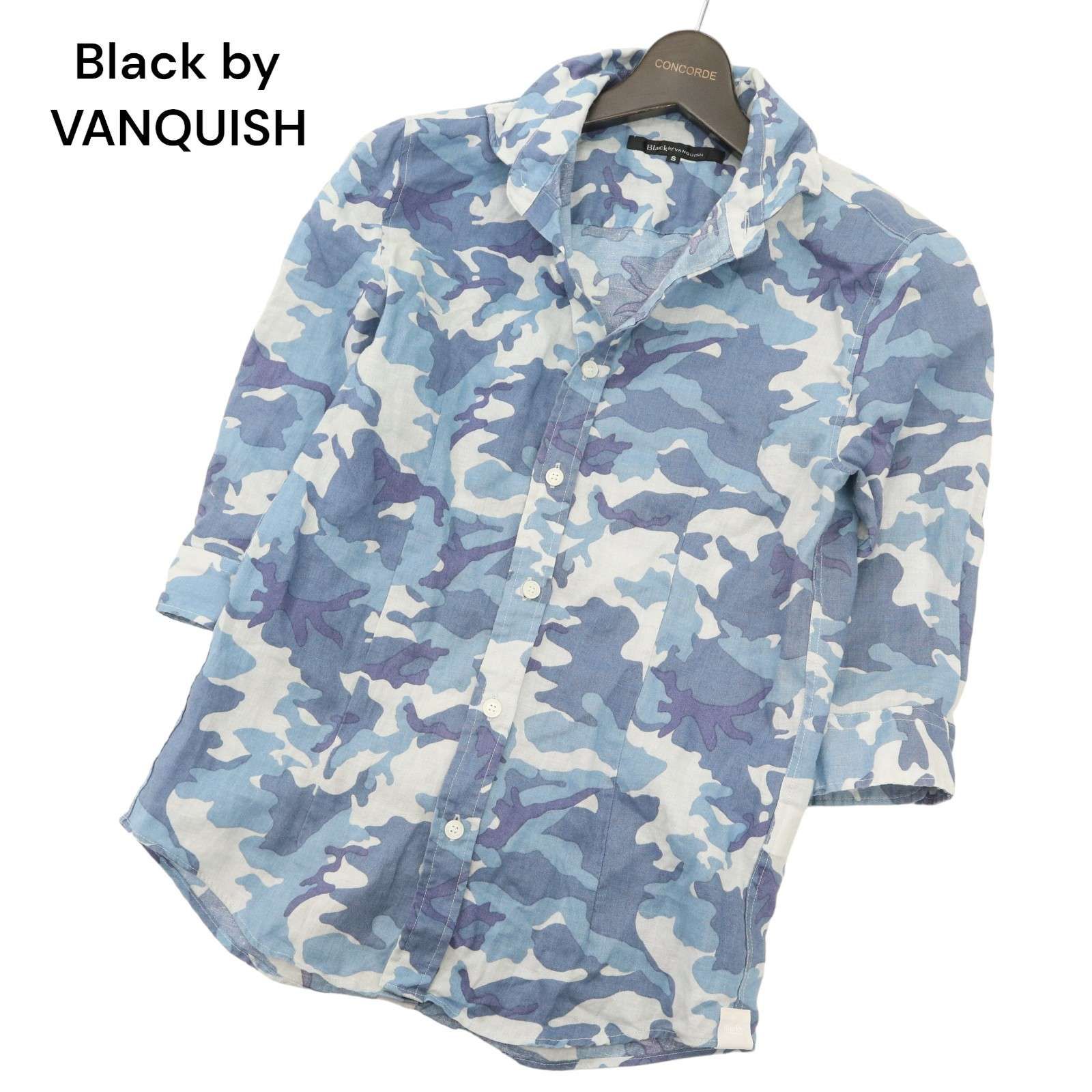 Black by VANQUISH ヴァンキッシュ 春夏 【カモフラ 迷彩】 7分袖 麻 