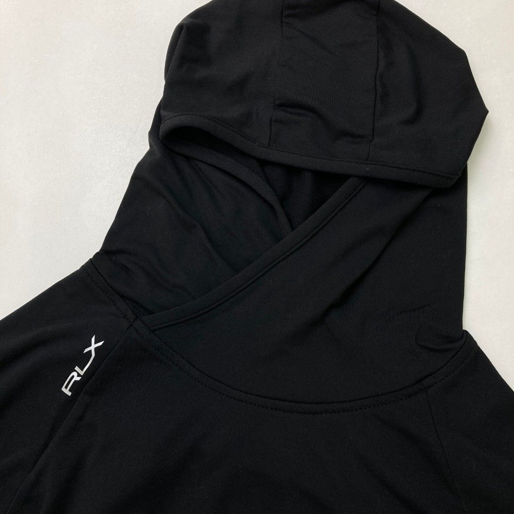 サイズ：XS RLX ラルフローレン フード付 長袖Tシャツ ブラック
