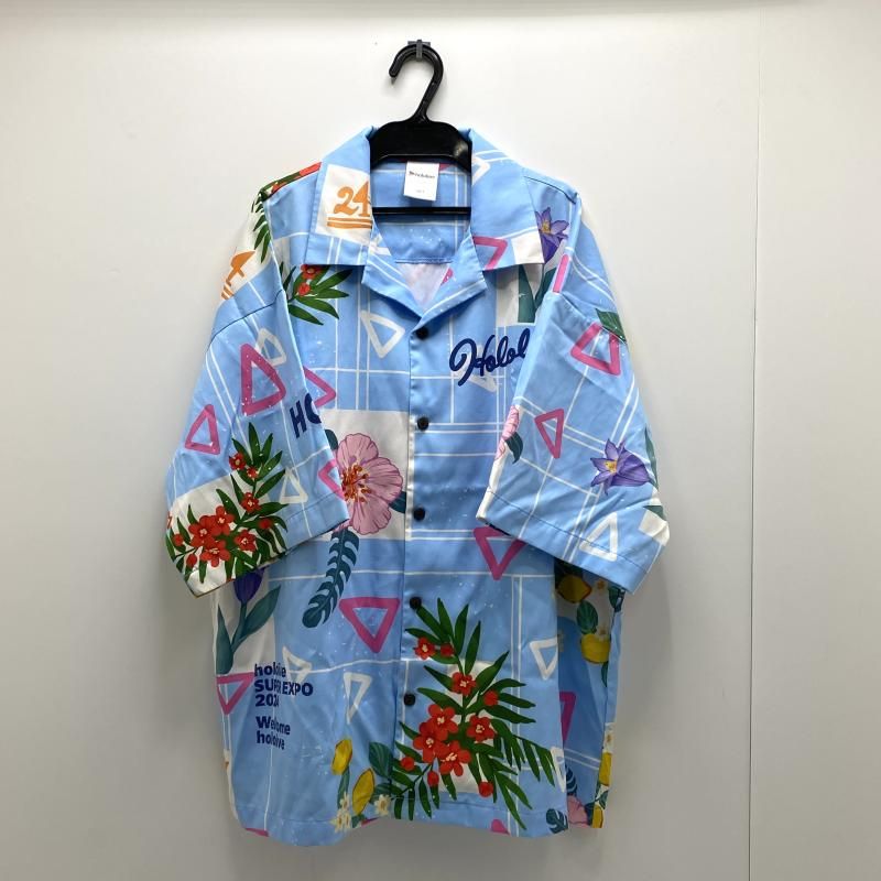 中古】【本体のみ】アロハシャツ ブルー フリーサイズ 中古】【本体のみ】アロハシャツ ブルー フリーサイズ