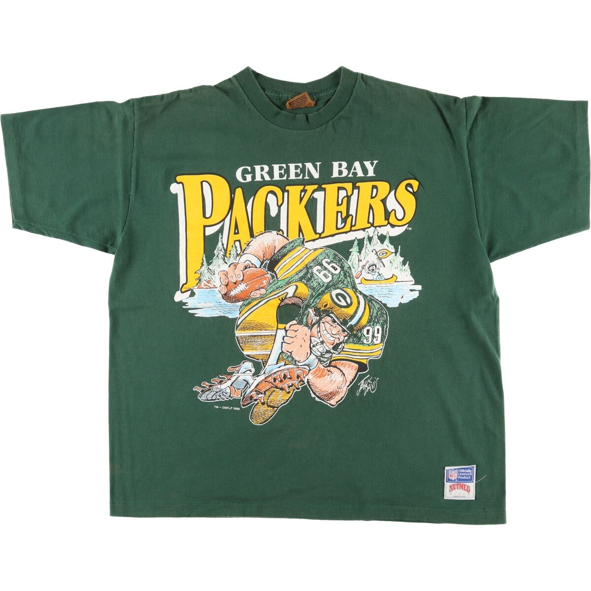 古着 80年代 NUTMEG NFL GREEN BAY PACKERS グリーンベイパッカーズ スポーツTシャツ USA製 メンズL ヴィンテージ/eaa442282