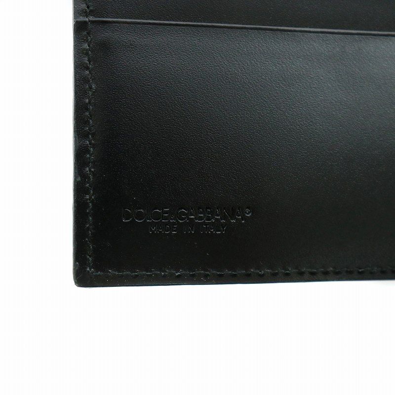 美品✨ドルチェ&ガッバーナ クロコ　型押し 二つ折り財布　ドルガバ ドルガバ ] D＆G クロコ型押しエナメルカーフ 二つ折財布