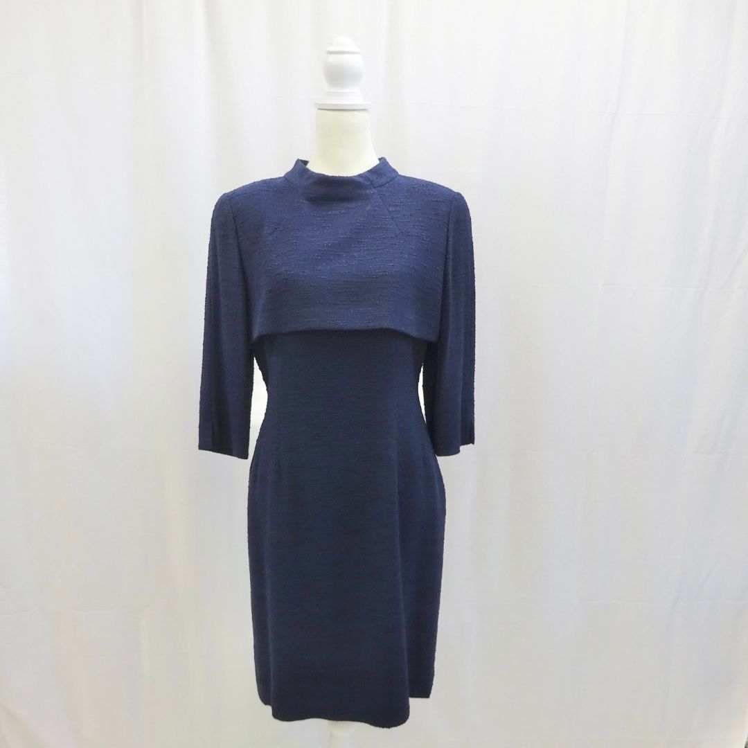 Courreges クレージュ 11号 ワンピース 7分丈 紺 ネイビー 卒業式 入学 