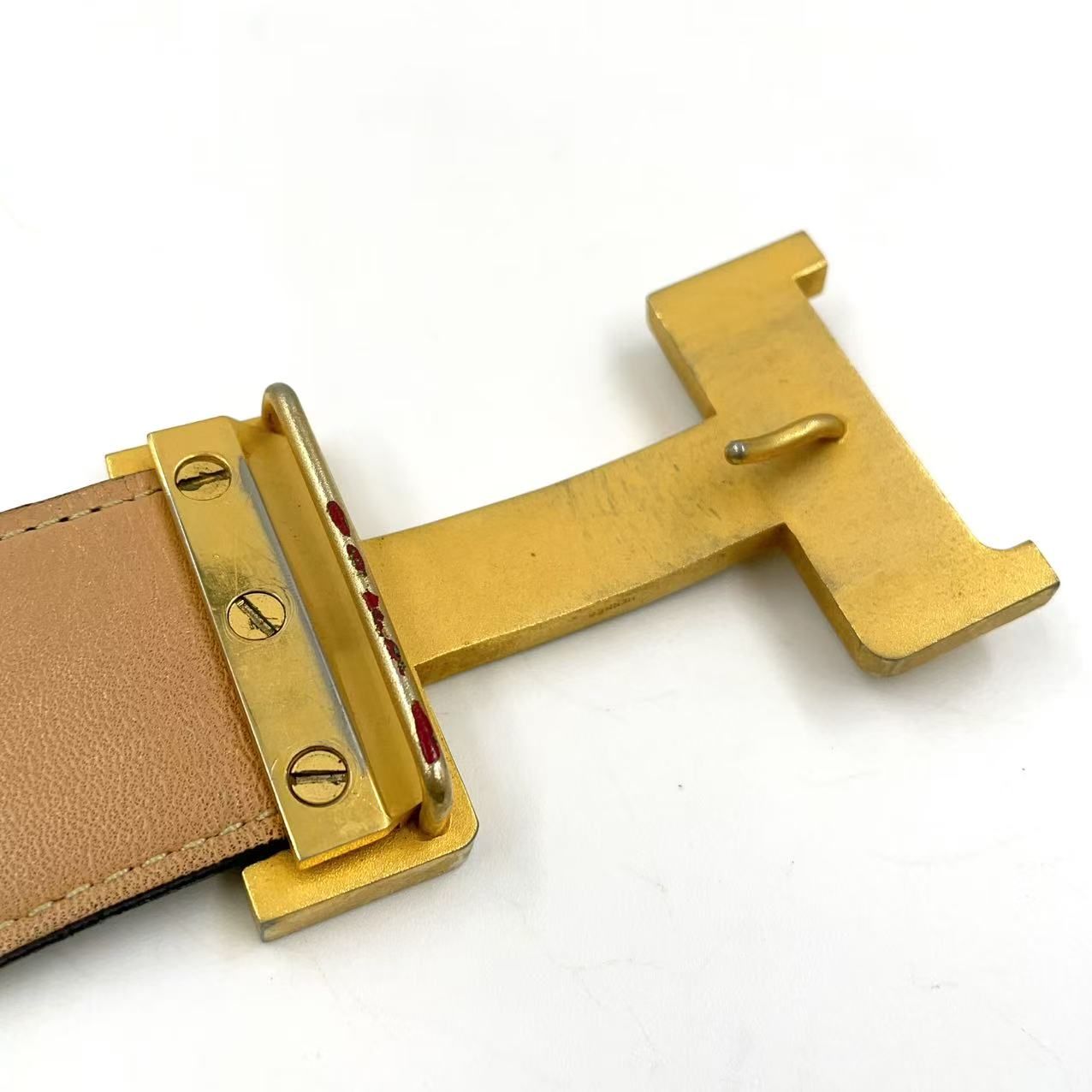 【最高峰】 HERMES エルメス バックル ベルト Hロゴ ゴールド HERMES Hロゴ V刻印 レザー ブラック ベルト ゴールド - メルカリ