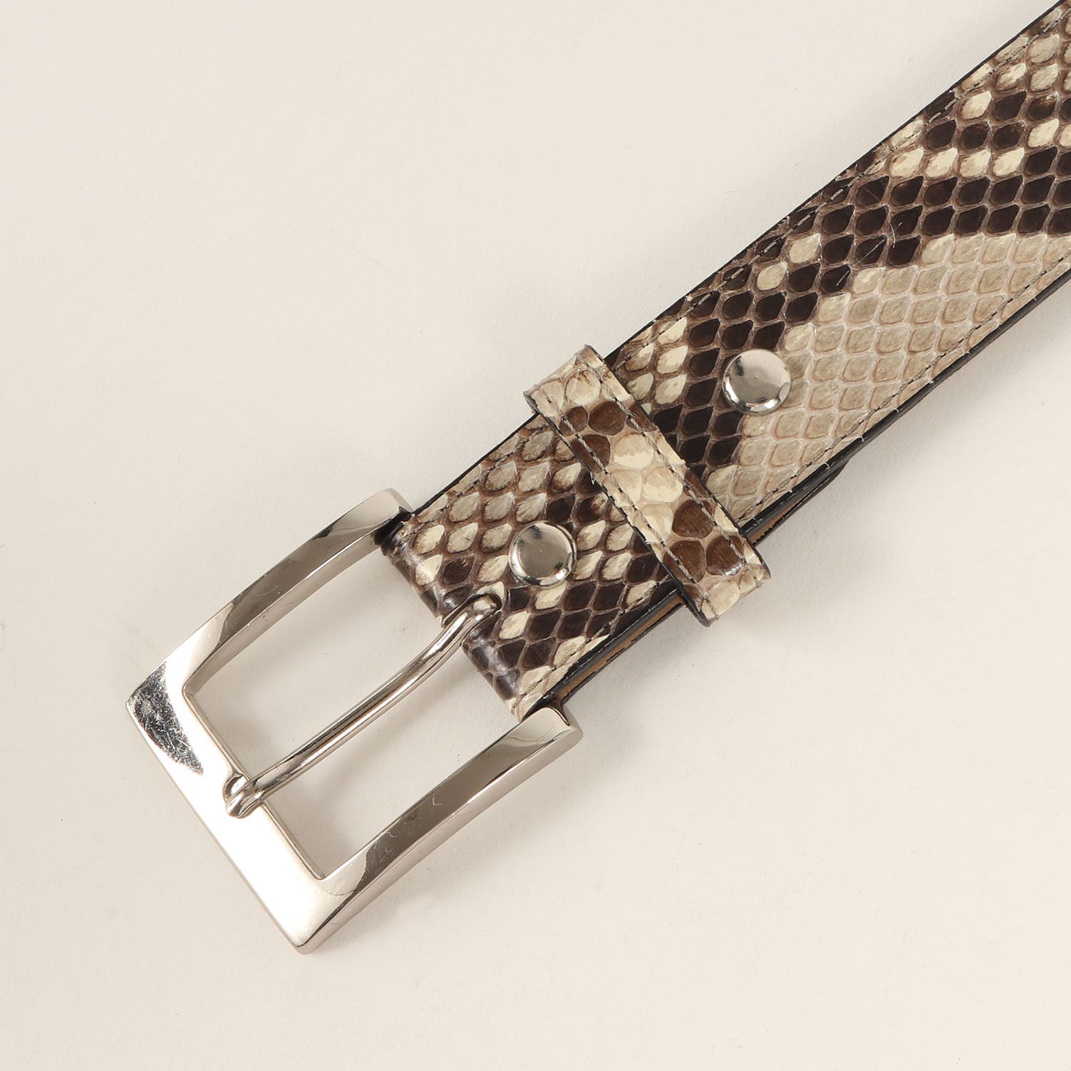 美品 WACKO MARIA パイソン レザー ベルト ピンク 34 ワコマリア