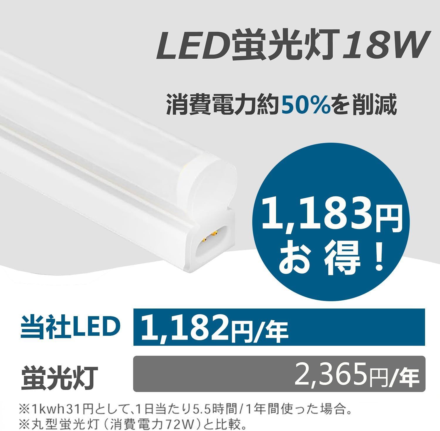 消費電力18W ledベースライト