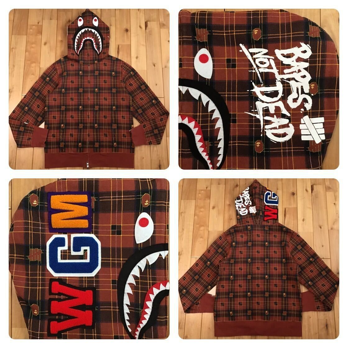 Undefeated × BAPE シャーク パーカー Mサイズ check shark full zip
